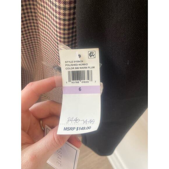 NWT 1.STATE Polished Nomad‎ Warm Plum Blazer Size 6 - Picture 5 of 8